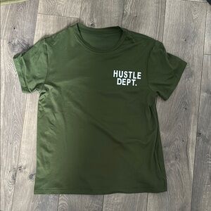 SHEIN Olive Green Hustle Dept. T-Shirt